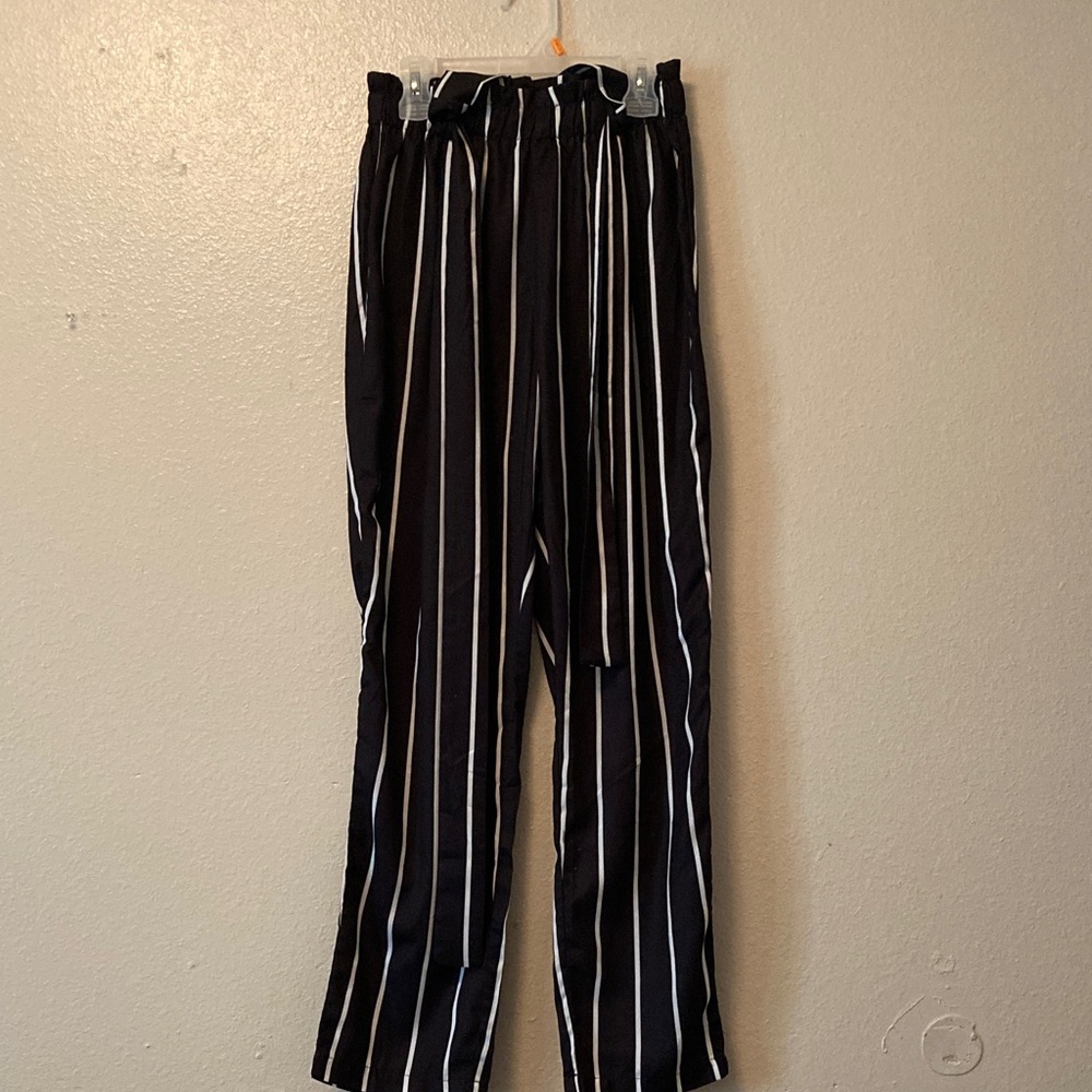 Black and White Striped Pants